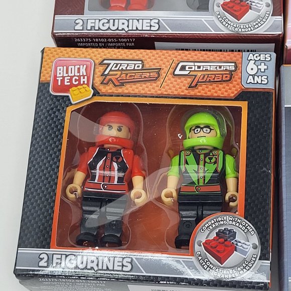 New Block Tech Figurines Lot of 4 - Fire, Police, Turbo Racers, Best Friends - Picture 3 of 16
